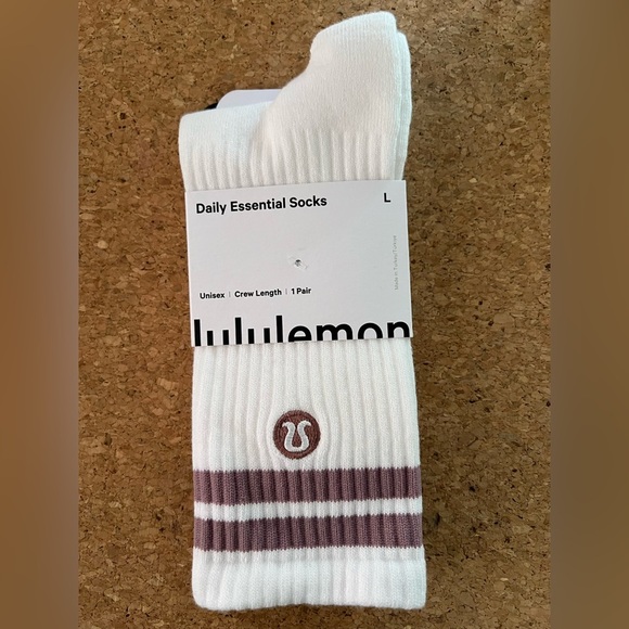 lululemon athletica Accessories - Lululemon Daily Essential Quarter Socks Lavender Luxe WHT/LVLX Purple White NWT